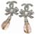 Orecchini Chanel CC Ribbon Argento Rosa