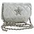 CHANEL Matelasse Chain Shoulder Bag Lamb Skin Silver CC Auth 190674SAM Argento