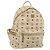MCM Vicetos Logogram Rucksack PVC Beige Gold Auth gh2219 Golden