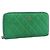 CHANEL Matelassé Long Wallet Lammfell Grün Gold CC Authentisch 190675 Golden