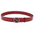GUCCI Interlocking G Gürtel Leder 43.7" Rot Silber 546389 Auth BA13818V