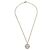 Choker Chanel Vintage CC con pendente rotondo in metallo D'oro