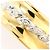 Autre Marque 18K Gelbgold- und Platin-Ring mit Diamant Golden - Ansicht 2