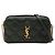 Pochette Becky con logo Saint Laurent YSL a doppia zip, borsa a tracolla con catena Verde