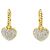 Autre Marque Orecchini a cerchio in oro giallo 18K e oro bianco con diamanti D'oro