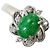 Autre Marque Platinring mit Jade und Diamant
