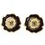Timeless Orecchini a clip Chanel 03P Camellia Coco Mark Nero Bianco D'oro