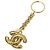 Portachiavi Chanel Coco Mark Matelassé in Oro Giallo D'oro