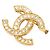 Timeless Broche Chanel Coco Mark en baño de oro Dorado