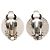 Chanel Coco Mark Round Clip Earrings Silvery - view 2