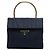 Borsa Prada Black Tessuto Metal Top Handle Nero