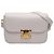 Céline Celine White Classique Shiny Calfskin Triomphe Crossbody Bianco