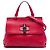 Borsa Gucci Red Small Calfskin Bamboo Daily Rosso