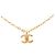 Collana con pendente Chanel Gold CC placcato oro D'oro - vista 4