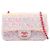 Chanel Mini Rectangular de Tweed Blanco de Solapa Única Crudo