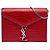 Saint Laurent Cassandra Tasche mit Monogramm-Verschluss aus rotem Krokopräge-Leder