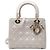 Lady Dior Cannage Dior in vernice grigio, misura Medium Marrone