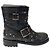 Stivaletti Biker Youth Jimmy Choo in Pelle Nera con Borchie