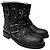 Stivaletti Biker Youth Jimmy Choo in Pelle Nera con Borchie - vista 3