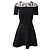 Vestido mini Sandro Paris con aplicaciones de rosas en viscosa negro