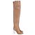 Chloé Botas Chloe Clear Heel acima do joelho em couro Tan Marrom Bege