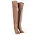 Chloé Botas Chloe Clear Heel acima do joelho em couro Tan Marrom Bege - vista 3