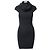 A.L.C Rippstrick-Bodycon-Kleid mit Rollkragen aus schwarzer Viskose