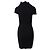 A.L.C Rippstrick-Bodycon-Kleid mit Rollkragen aus schwarzer Viskose - Ansicht 3