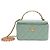 Chanel gestepptes kleines Vanity Case mit Griff und Kette aus hellgrünem Leder