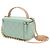 Chanel gestepptes kleines Vanity Case mit Griff und Kette aus hellgrünem Leder - Ansicht 3