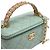 Chanel gestepptes kleines Vanity Case mit Griff und Kette aus hellgrünem Leder - Ansicht 35