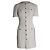 Vestido mini de tweed bouclé con botones Maje Rillio en algodón crema Blanco Crudo