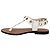 Céline Sandali piatti Celine Eyelet T-Strap in pelle bianca Bianco Crudo - vista 4