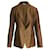 Yves Saint Laurent Blazer Saint Laurent à épaules tombantes en laine et soie texturées marron  - vue 1