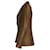 Yves Saint Laurent Blazer Saint Laurent à épaules tombantes en laine et soie texturées marron  - vue 2