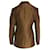 Yves Saint Laurent Blazer Saint Laurent à épaules tombantes en laine et soie texturées marron  - vue 3