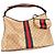 Gucci Monogram Canvas Hobo Bag mit Etui Braun Rot Beige Grün