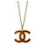 Pendente Chanel Vintage CC in metallo placcato D'oro - vista 2
