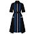 Vestido midi Suno de algodón negro bordado Azul