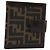 FENDI Zucca Canvas Portafoglio Compatto Nero Marrone Auth 189991A