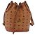 Sacca a cordino MCM Vicetos Logogram PVC Leather Brown Gold Auth 186663 Marrone D'oro - vista 13