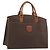 Céline Borsa CELINE Macadam Canvas PVC Pelle Marrone Oro Autentica mr2666 D'oro