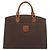 Céline Borsa CELINE Macadam Canvas PVC Pelle Marrone Oro Autentica mr2666 D'oro - vista 13