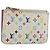 LOUIS VUITTON Multicolor Pochette Cles NM Purse White M93734 LV Auth 190030