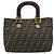 FENDI Zucca Canvas Handtasche Braun Schwarz Authentisch ka2934 - Ansicht 2