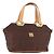 Borsa a Mano MCM Vicetos Logogram Nylon Marrone Oro Auth bs35982A D'oro