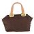 Borsa a Mano MCM Vicetos Logogram Nylon Marrone Oro Auth bs35982A D'oro - vista 2