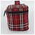 Beauty Case Burberrys Nova Check in Tela Rosso Argento Auth mr2736 - vista 4