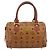 Borsa MCM Vicetos in PVC e pelle marrone oro Auth BA13884 D'oro - vista 13