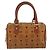 Borsa MCM Vicetos in PVC e pelle marrone oro Auth BA13884 D'oro - vista 2